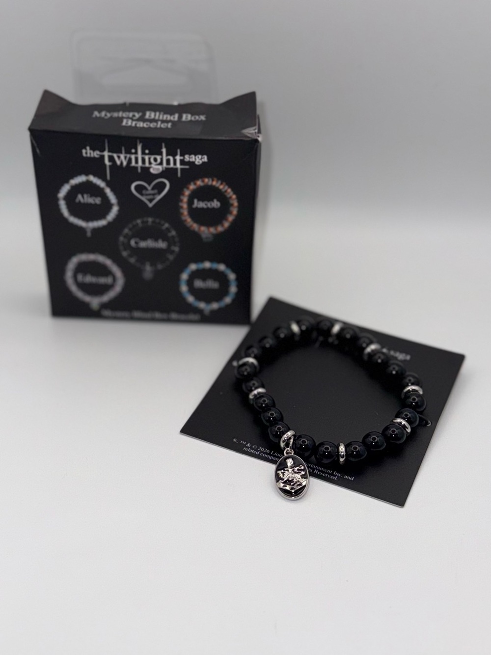 Hot Topic Black Twilight Saga Charm Beaded Bracelet